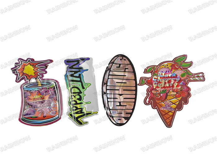 3.5g 7g CBD Die Cut Special Shaped Smell Proof Mylar Plastic Bags